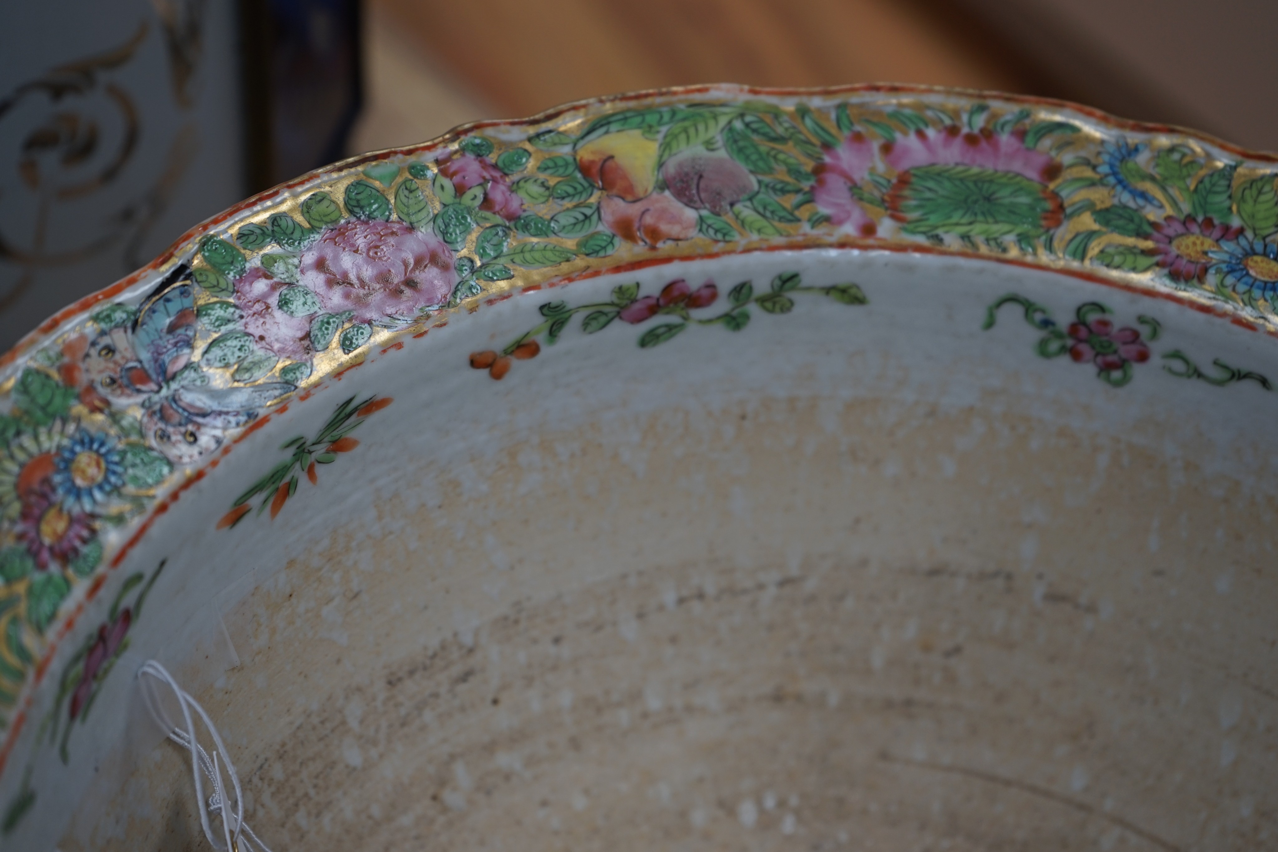 A Large Chinese famille rose flower pot, mid 19th century, 38cm